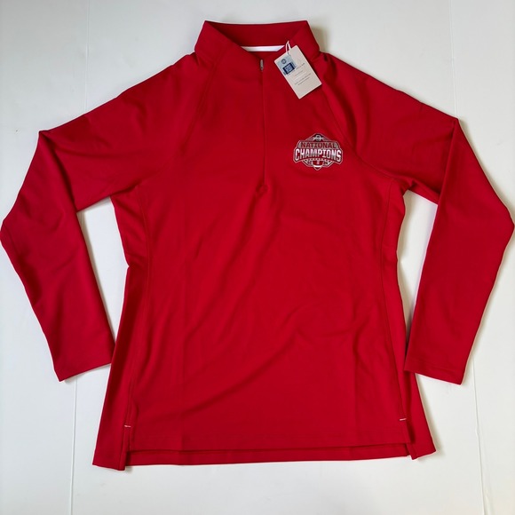 Peter Millar Raglan Sleeve Perth Layer Womens Sz M Ohio State National Champions - Picture 1 of 8